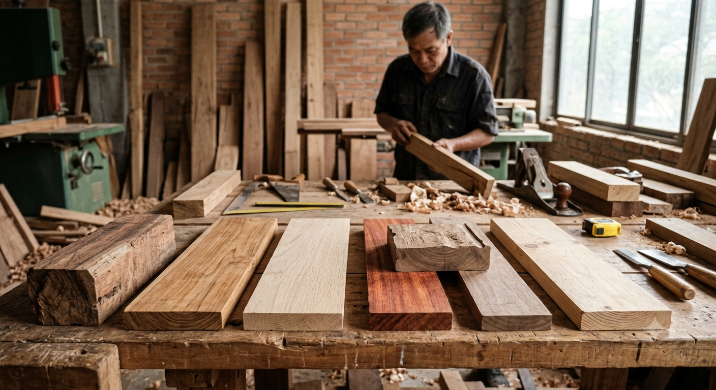 Chủng loại vật liệu gỗ sử dụng