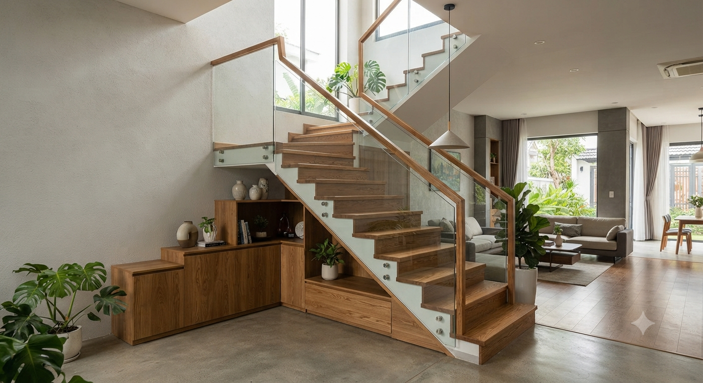Các kiểu dáng cầu thang gỗ phổ biến và cách lựa chọn phù hợp cho nhà phố
